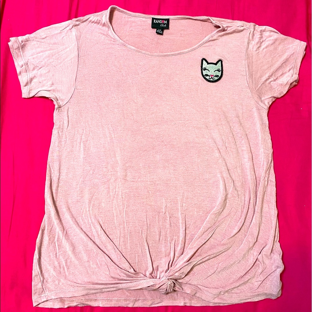 Ransom Girl, YL 14, Cat embroidered, Light Maroon